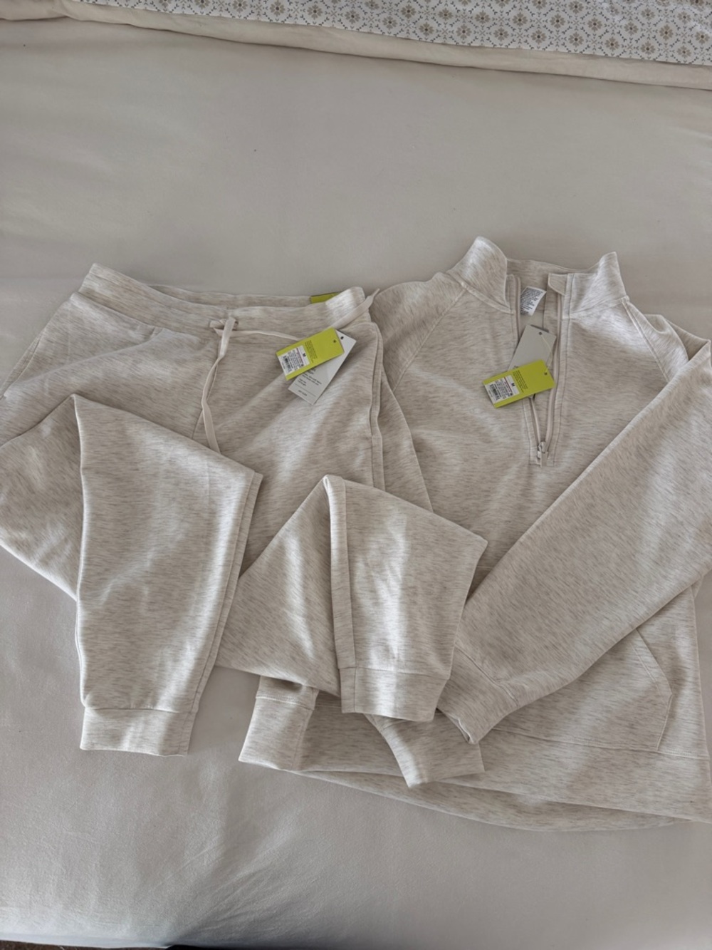 all in motion Cream Quarter-Zip Pullover and Joggers Set